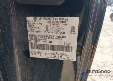 2003 Ford F-150 Xl/Xlt z USA, uszkodzony, nr VIN 1FTRX172X3KA46332